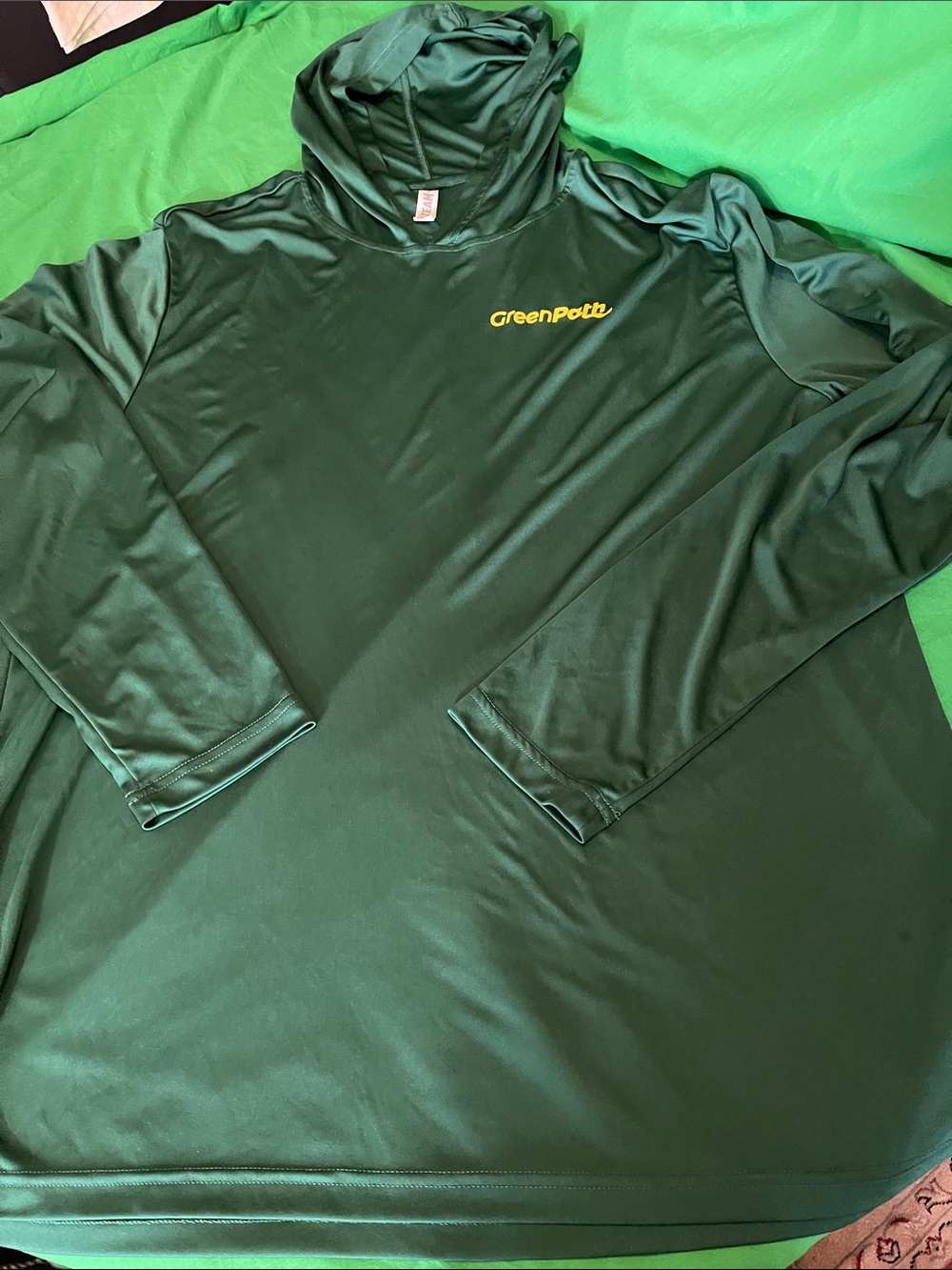 GreenPott Men's Forest Green Hooded Performance Pullover